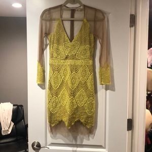 Nude & Yellow lace Dress